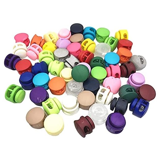 100 Pcs Spring Cord Lock Toggles for Drawstrings, Resin Elastic Cord Lock End Round Single Hole Spring Stopper for Camping, Hiking, Shoelace Replacement, Sports, Backpacks (Random Color)