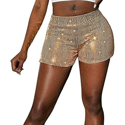 FeMereina Women's Metallic Sequin Hot Shorts Cover