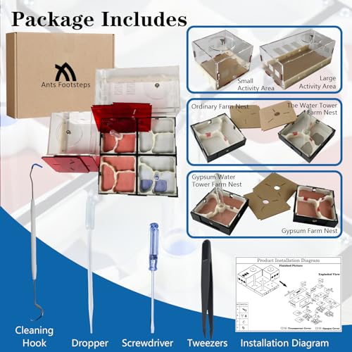 Ant Farm Science DIY Terrarium Kit Care for Live Ants, Ant Habitat with Water Tower Nurturing Room and Comprehensive Observation