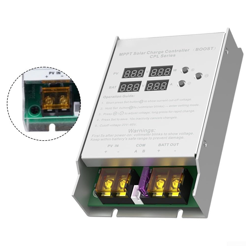 MPPT Regolatore di carica solare 600 W per carrello da golf auto elettrica – Controller intelligente 24 V-72 V 30 A con display LCD IP65 impermeabile (600 W)