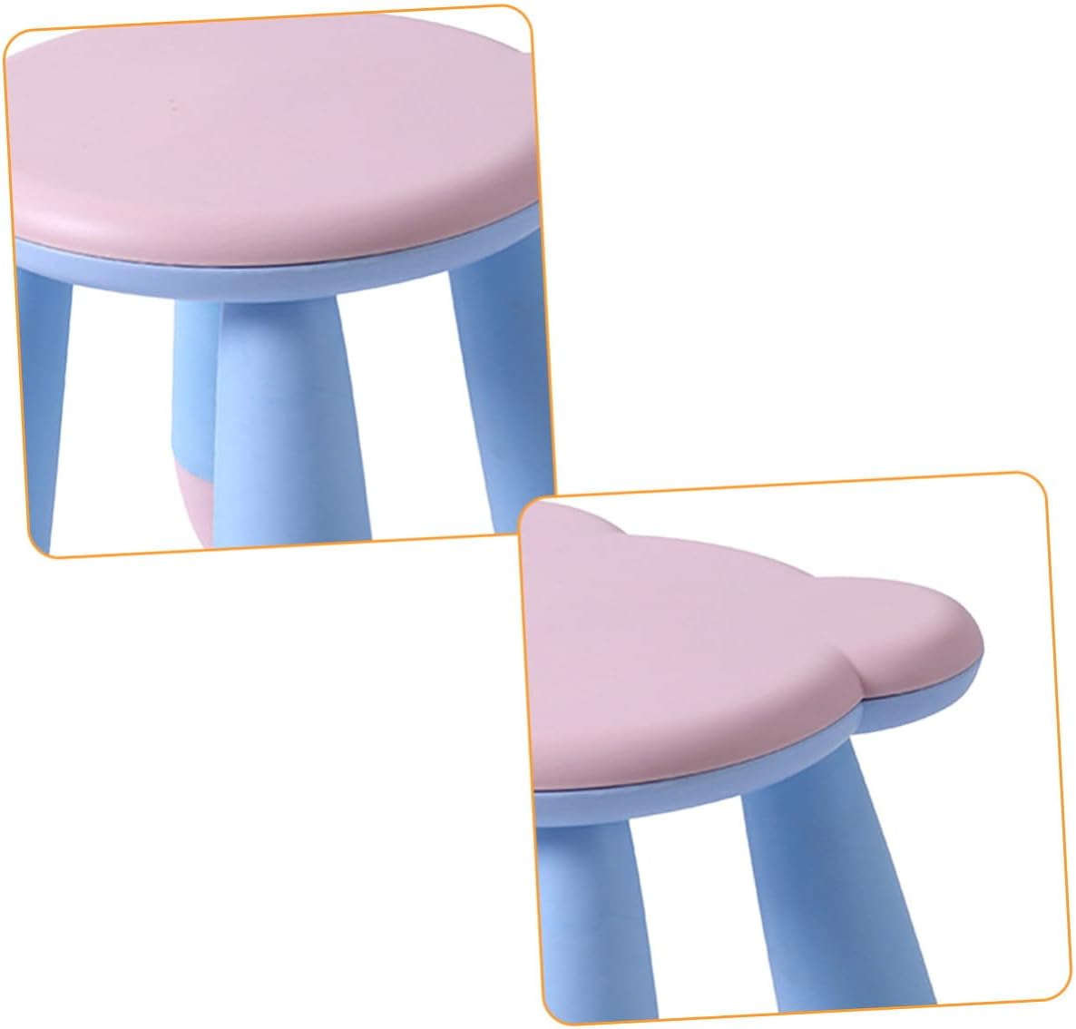 PRETYZOOM Cartoon Bear Stool, Non-Slip Plastic Footstool, Thickened Pink Creative Shoe Changing Stool for Home and Kindergarten Use