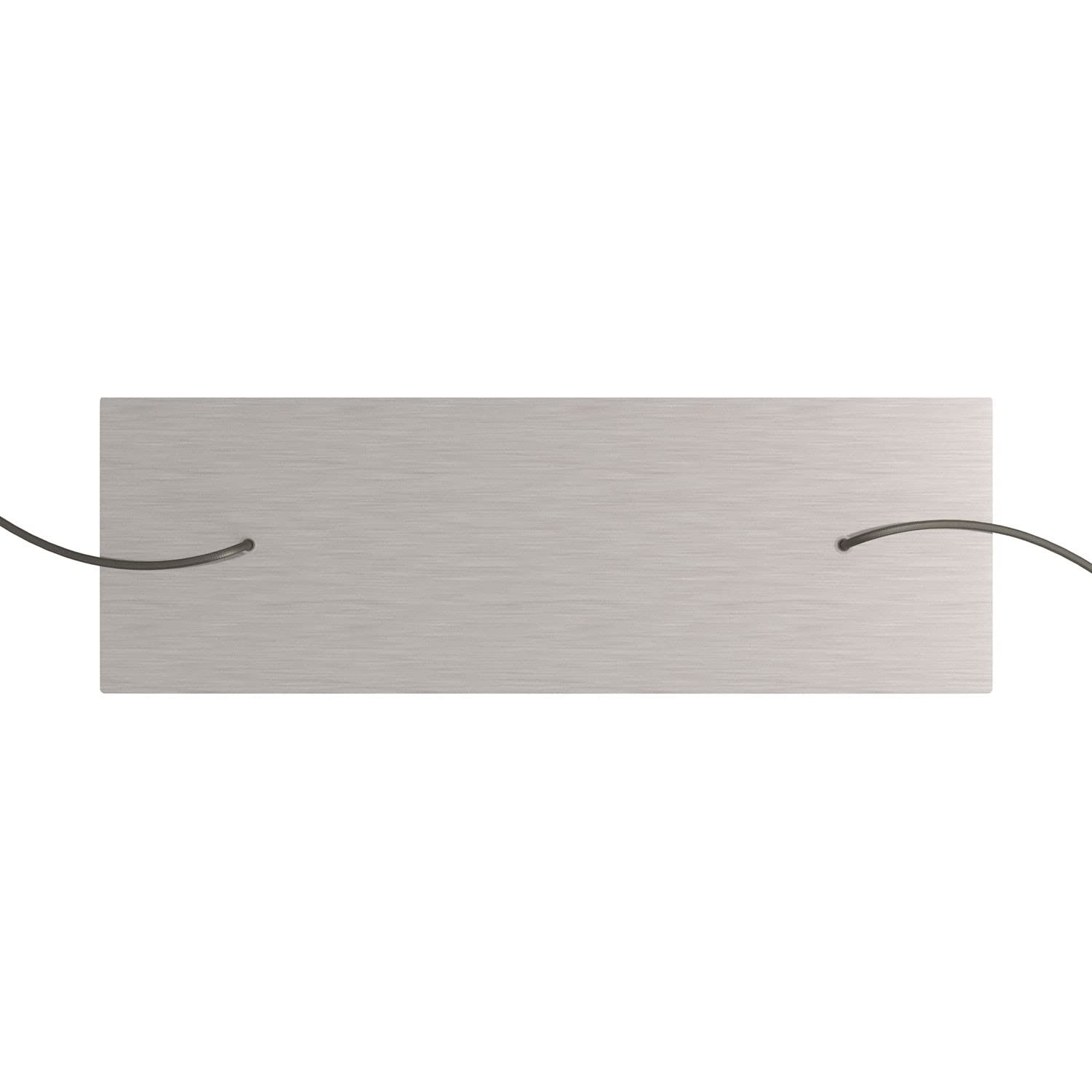 creative cables Rosone XXL rettangolare nero linea Rose-One (serracavo conico, dibond acciaio satinato, 2 fori e 6 fori laterali) – Per lampadari e sospensioni multiple
