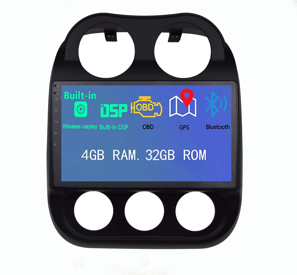 SIZHILE 10.1 inch Android Car Stereo Radio for Jeep Patriot Compass 2010-2016 Built-in Wireless Carplay Touchscreen Car Stereo with Bluetooth,WiFi,DSP,GPS,Backup Camera