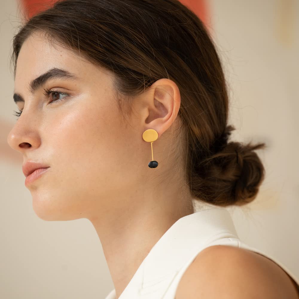 PENDIENTES DORADOS MIRÓ JEWELRY | Diseñado por Joidart | Colección Miró | Metal con baño de oro de 24 K