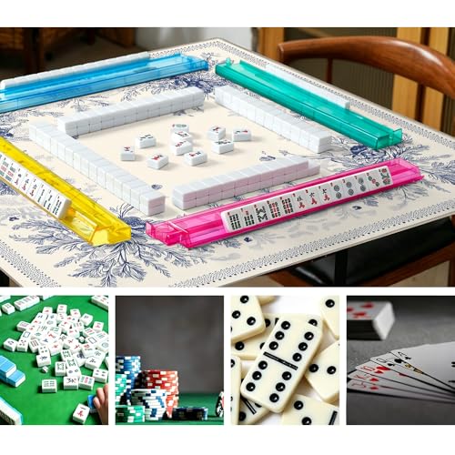 Mantel para Mahjong 33x33 pulgadas antideslizante con bolsa miniatura 3
