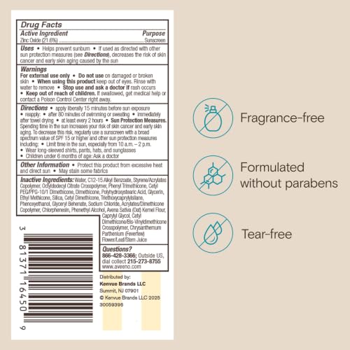 Aveeno Kids Sunscreen Lotion, Broad Spectrum, SPF 50, 3 fl. oz - image 9
