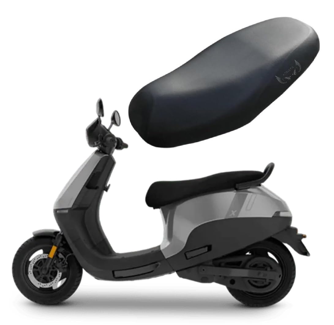 KONAYA Ola S1x Plus Seat Cover Protect from Rust and Dust, PU Leather Waterproof Durable Ola EV Scooter Seat Cover (Black)-image-2