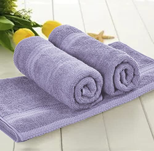 Glamburg Ultra Soft 6-Piece Hand Towel Set 16X28-100% Ringspun Cotton - Durable & Highly Absorbent Hand Towels - Ideal For Use In Bathroom, Kitchen, Gym, Spa & General Cleaning - Purple #TOP2
