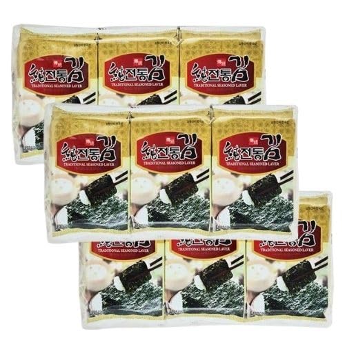 ソチョン 伝統韓国 味付海苔 8切9枚 27袋入り カルディ韓国海苔のサムネイル