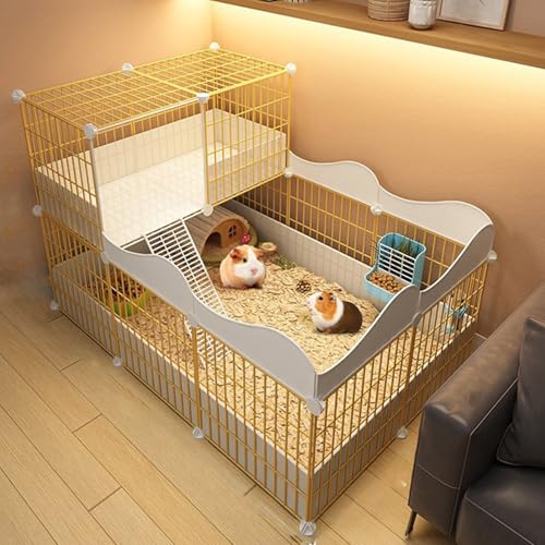 Cage portable pour cochon d'Inde – Cage pour hérisson et hamster avec fond en plastique imperméable, clôture de cour pour animaux de compagnie, idéale pour les petits animaux de compagnie