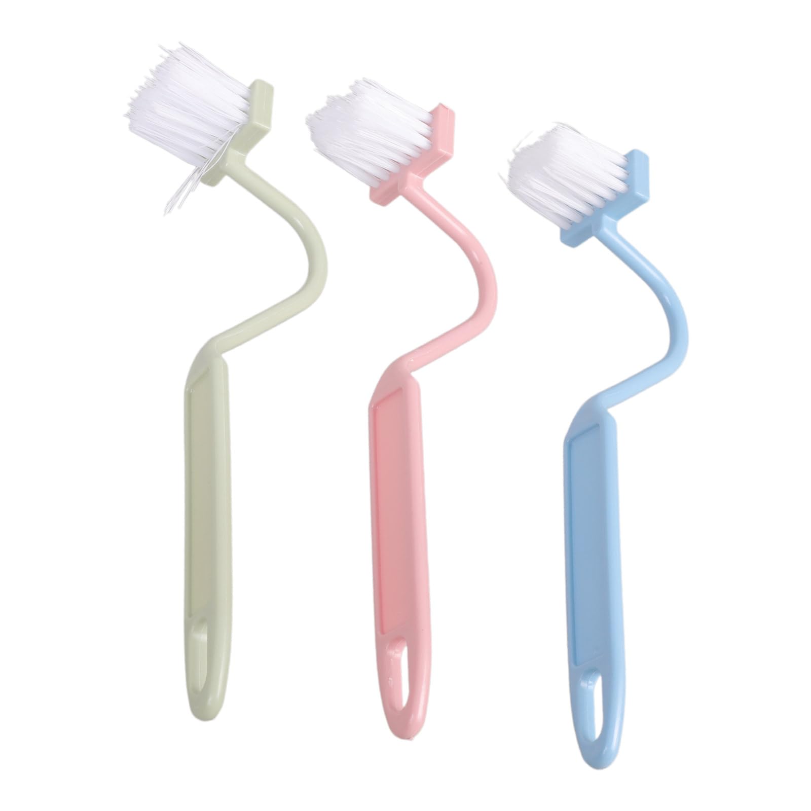 Ergonomic 3 Color Toilet Brush with S Shaped Handle Compact Design for Narrow Areas Cleaning Brush Set Multipurpose S Design Scrub
