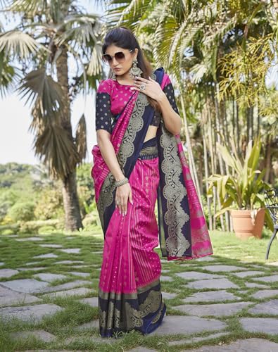Image of Yashika Women's Banarasi Kanjivaram Art Silk Saree|Sarees for Women Ethnic Wear