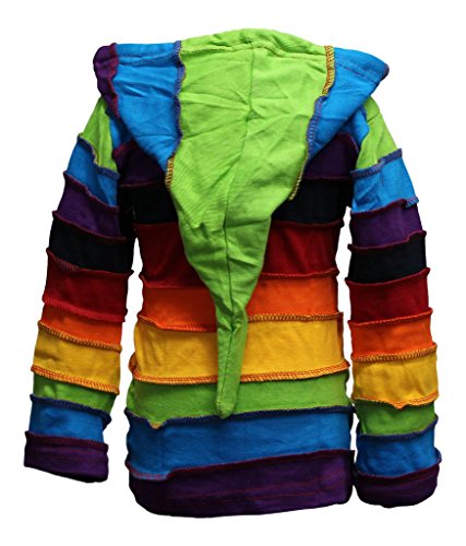 Shopoholic Fashion Children Pixie Colorful Hippie Striped Hoodie Hippy Boho Kids Sweater Jacket
