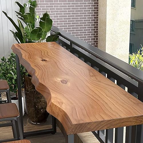 SXZenSpace Mesa de Bar de Madera Maciza con Robusta Estructura metálica para salón y Espacios reducidos.