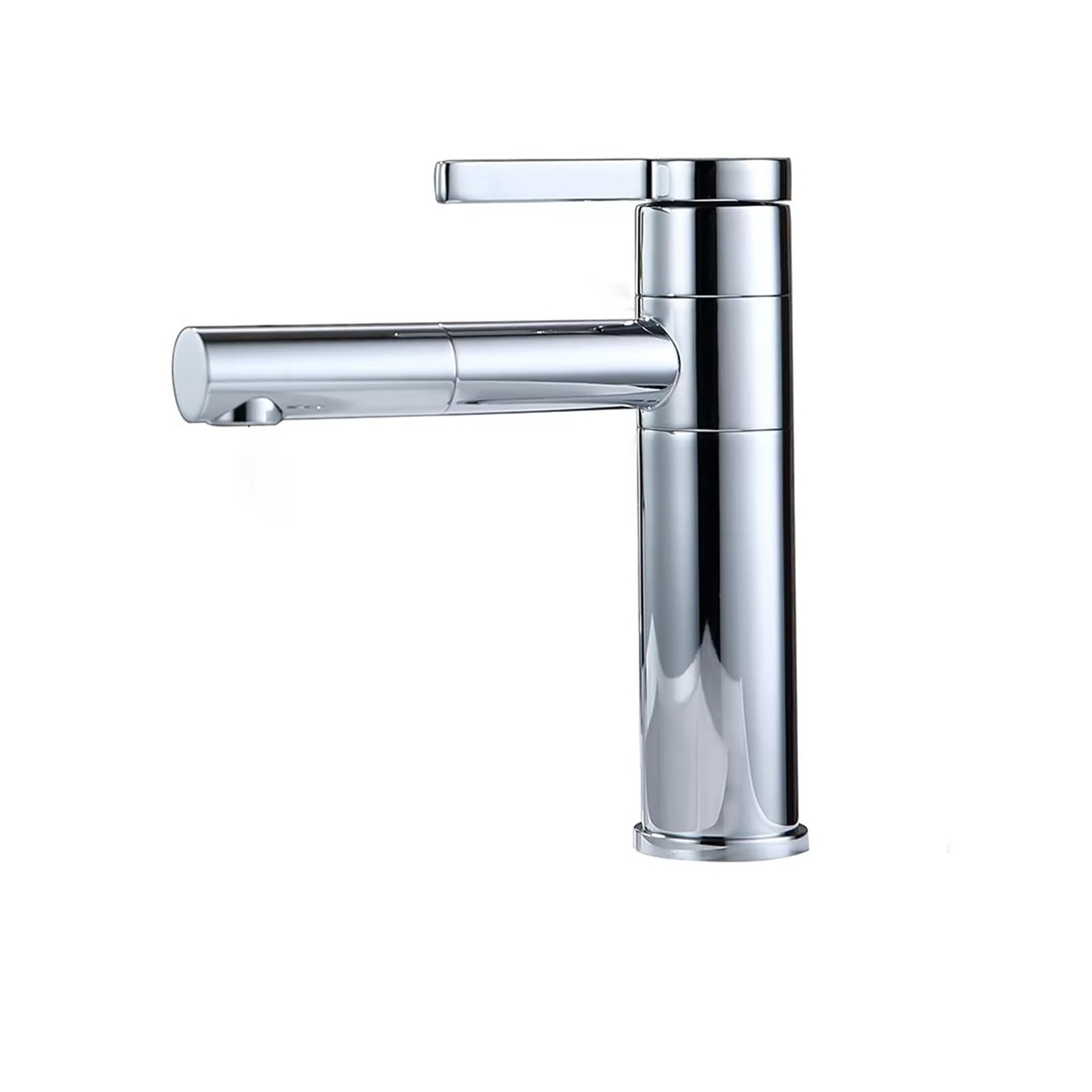 Basin Faucets Brass Bathroom Faucet Vessel Sinks Mixer Vanity Tap Swivel Spout Deck Mounted White Color Washbasin Faucet(Short-Chrome,G3/8)