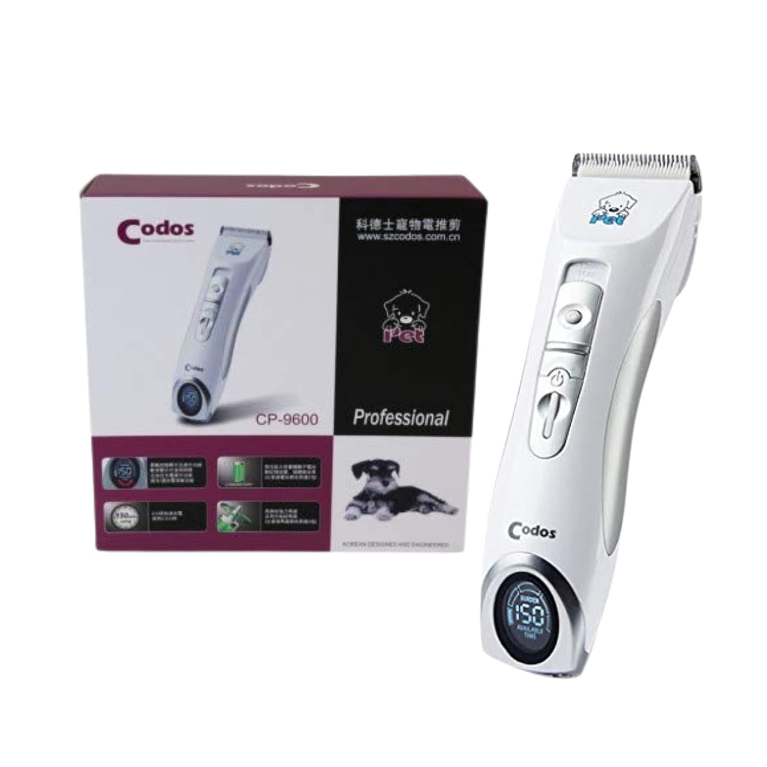 PawsSamrat Codos CP-9600 Professional LCD Screen Pet Dog/Cat Hair Clipper Electrical Grooming Hair Trimmer Rechargeable Haircut Machine (CP-9600) (B092DT9QTG) Amazon Price History, Amazon Price Tracker