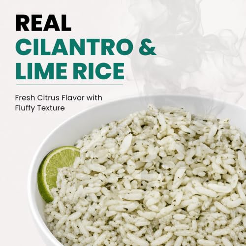 Image of Regganic Organic Cilantro & Lime Rice - USDA Organic Ready to Eat Rice, 8g Protein & 6g Fiber per Pouch, Microwave Rice Ready in 1.5 Minutes, Vegan Gluten-Free Non-GMO, 8.8 oz Pack of 6