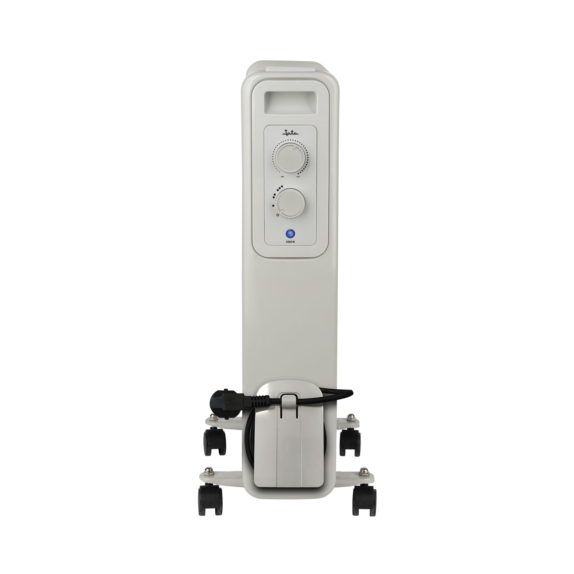 JATA JCRA2311 - Radiador Electrico bajo consumo de aceite de 11 módulos. 3 potencias de calor (1000-1500-2500 W) Máxima seguridad. Fácil de transportar