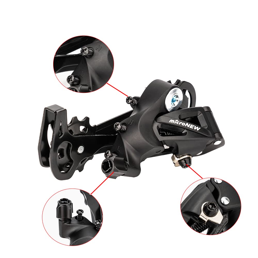 Desviadores para Bicicletas MTB Bicicleta 9 velocidades 1x9 Sistema Cambio de Marchas Trasero desviador Platos y bielas Individuales (Color : 1X9s Long Cage)