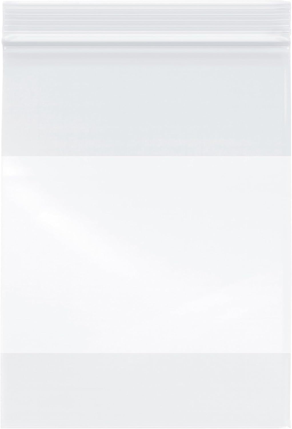 Plymor 6 x 8 (Pack of 100), 2 Mil with White-Block Zipper Reclosable Plastic Bags