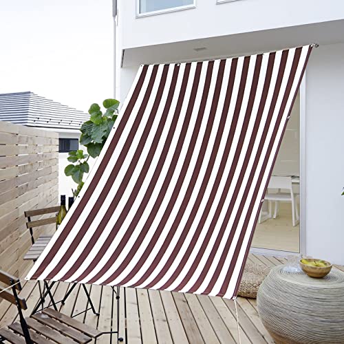 Cool Time 日除け シェード オーニング 撥水 ブラウンホワイト 1年間の