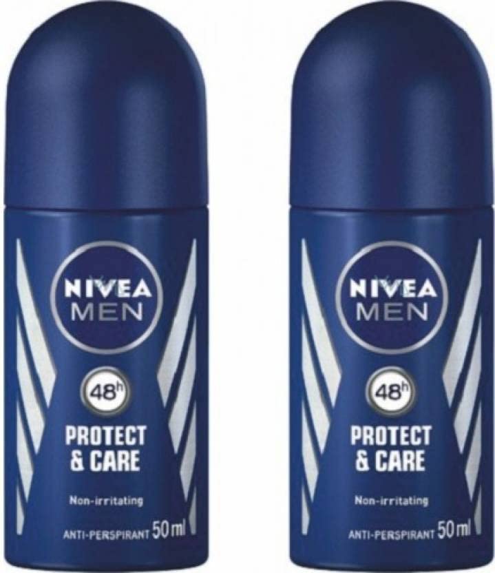 Nivea Men Protect & Care 48 H Fresh Scent Deodorant Roll On - (100 Ml, Pack Of 2)