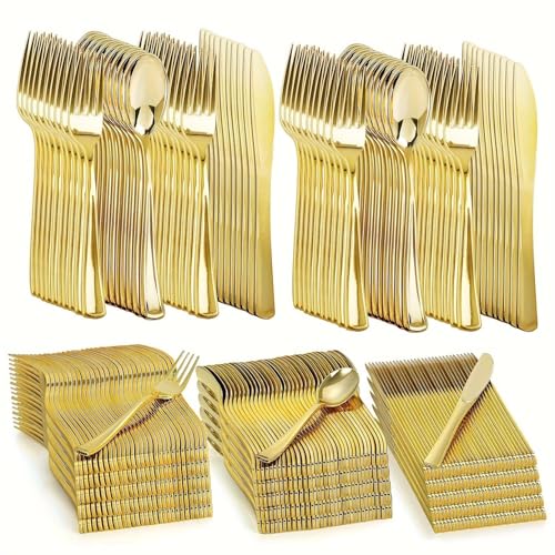 120 Stück Mehrweg Plastikbesteck 40xPlastikgabel 40xPlastikmesser 40xPlastiklöffel Plastik besteck set Partybesteck Plastikgeschirr Mehrwegbesteck...