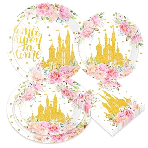 LaVenty decorations anniversaire princesse vaisselle fete deco enfant assiettes carton serviettes anniversaire enfant fete princesse