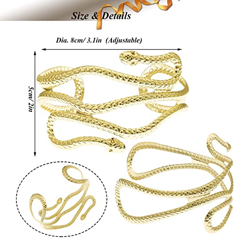 RechicGu Chic Egypt Cleopatra Swirl Snake Arm Cuff Armlet Armband Open Bangle Bracelet 8cm Polycarbonate2