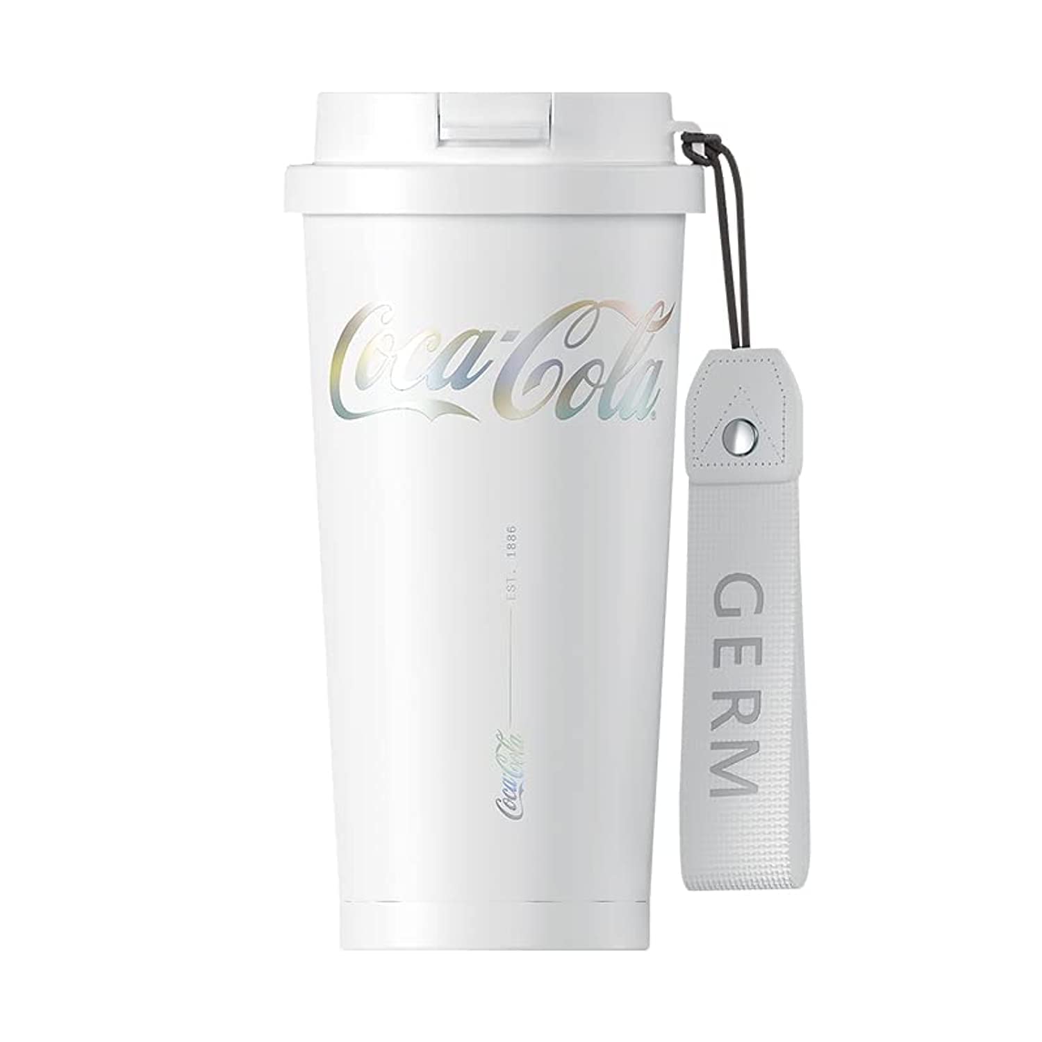 32 oz Thermos for Hot and Cold Drinks,18/10 Stainless Steel Insulated Coffee Thermos Water Bottle with Lid, Carrying Strap,Strainer,7-Layer Wall,Wide Mouth - White