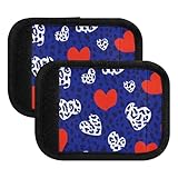 2 Pcs Luggage Handle Wraps Fashion Navy Blue Heart Leopard Protective Travel Gifts pompones para