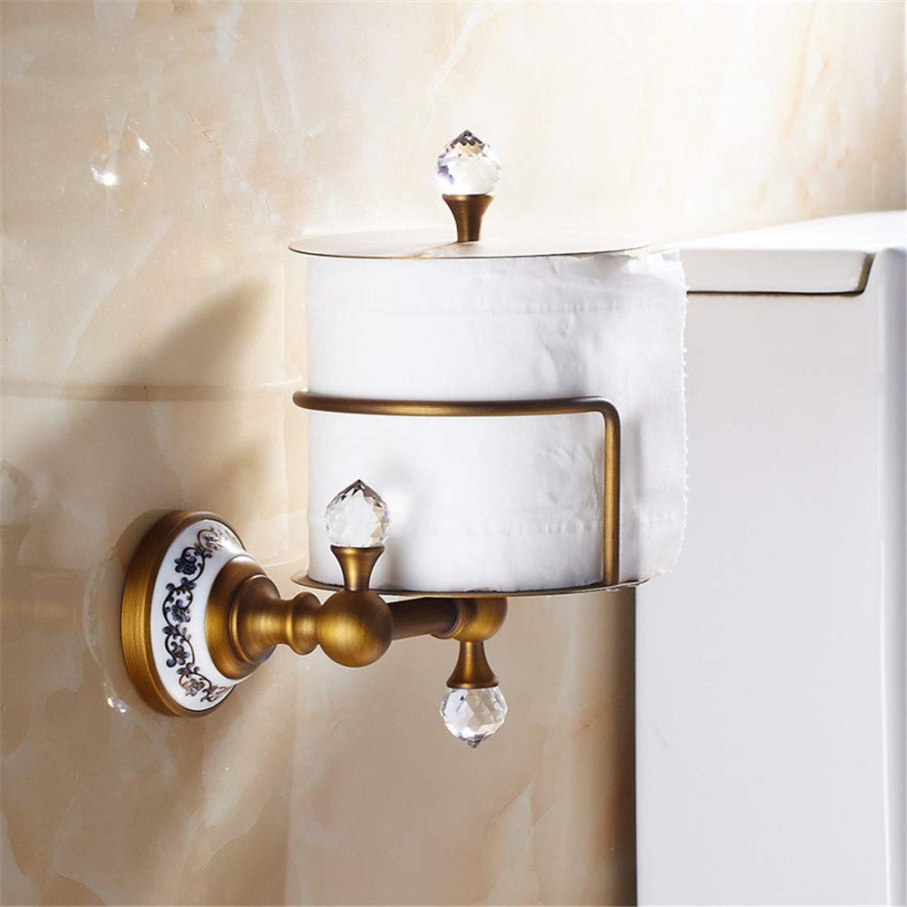 Accessori Contenitore Carta Oro Bagno Distributore Di Carta Stile Euro Cristallo Parete Titolare Di Carta Scatola Di Carta In Ottone, W