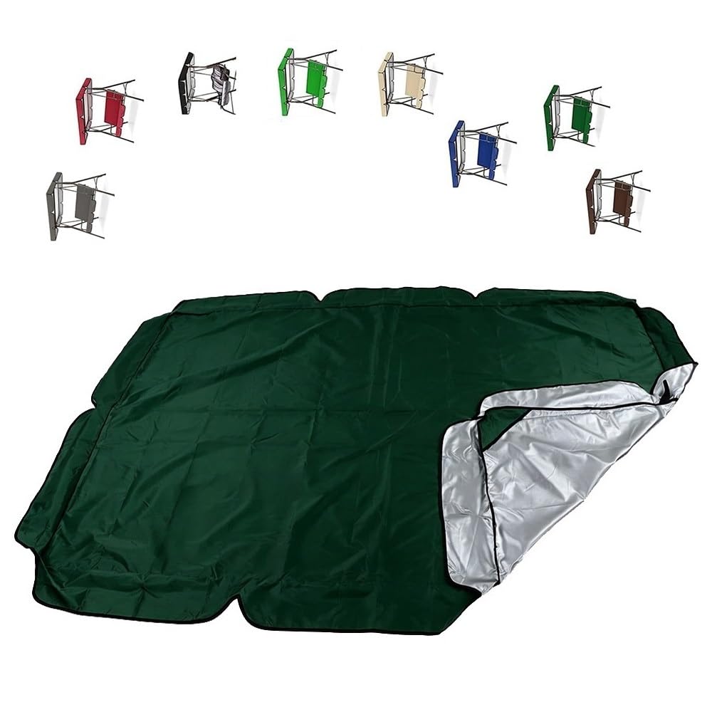 RTVGNSZSJL 75x47in 77x49in 82x57in Porch Swing Canopy Replacement Cover Patio Hammock Swing Top Cover Waterproof Replacement Canopy For Outdoor Garden(Dark green,82x57in-210x145cm)