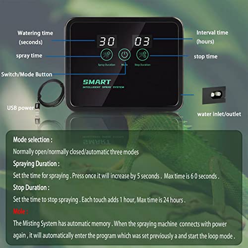 Reptile Humidifiers Smart Misting System, Reptile Mister Automatic with Timer, Terrariums Humidifier with 360°Adjustable… - Image 6