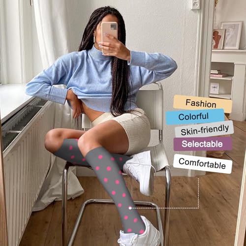 Image of Iseasoo 4 Pairs Compression Socks for Women Circulation-Best Support for Nurses,Running,Athletic,Travel