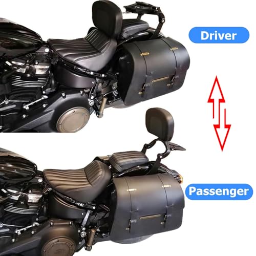 Motorcycle Multi Purpose Rider/Passenger Sissy Bar Backrest with Luggage Carrier Rack Adjustable Rotatable Back Cushion Pad for Harley Nightster RH 975 Special and RH 975S Models 2022 2023 2024 Black