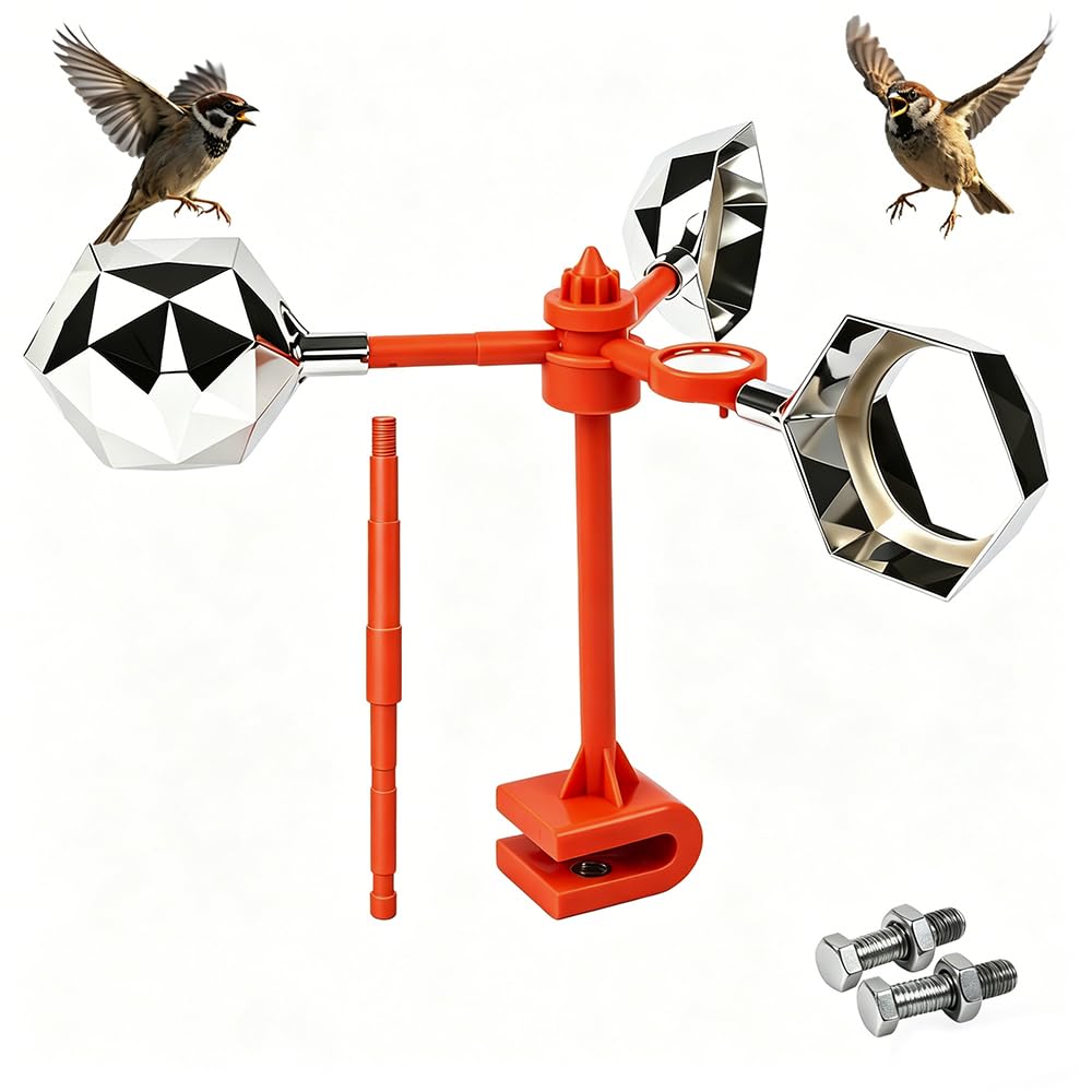 Dispositif réfléchissant pour Oiseaux,Effaroucheur Pigeons Réflexion360° | Anti-Pigeon Éolienne, Effaroucheur pour Pigeons, Idéal pour Jardin, Toit, Ferme, Balcon