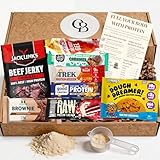 Protein Hamper Snack Gift Box - Gym Box & Protein Bundle. Ideal Protein Gifts for Men & Women. Includes Flapjacks, Beef Jerky, Cookie & Much More. Snack Gift Box, Selection Box with Protein.