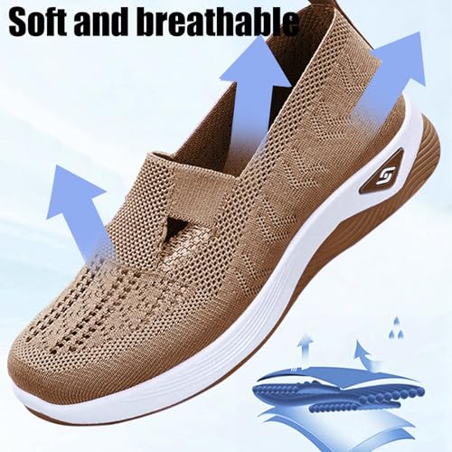 Orthopedic Shoes for Women，Breathable Comfort Wear Orthowear Walking Shoes，Cushionaire Wide Width Sneakers Diabetic Arch Support Sneakers Soft Slip On Shoe Comfortable3