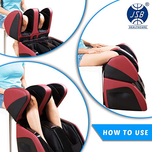 Image of JSB HF111 Leg Foot Massager Machine for Calf Pain Relief & Knee Heating (Red)