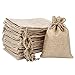 Sachets en Jute Sacs Cadeau avec Cordon, Lot de 20 Pcs Petit Toile de Jute Pochettes pour Dragees Mariage Noël et Artisanat de Bricolage, 13,5x10cm