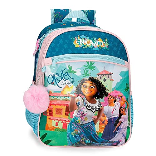 Disney Encanto Casita Los Madrigal Mochila Escolar Multicolor 27X33X11 Cms Microfibra 9,8L