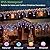 MUYUN Christmas Lights Outdoor Decorations 13.8ft 200 LED Christmas Lights with 12 Stars,Dimmable Curtain Fairy Light with 8 Modes&Remote Timer for Wedding Party Holiday Christmas Decor(Multicolor)