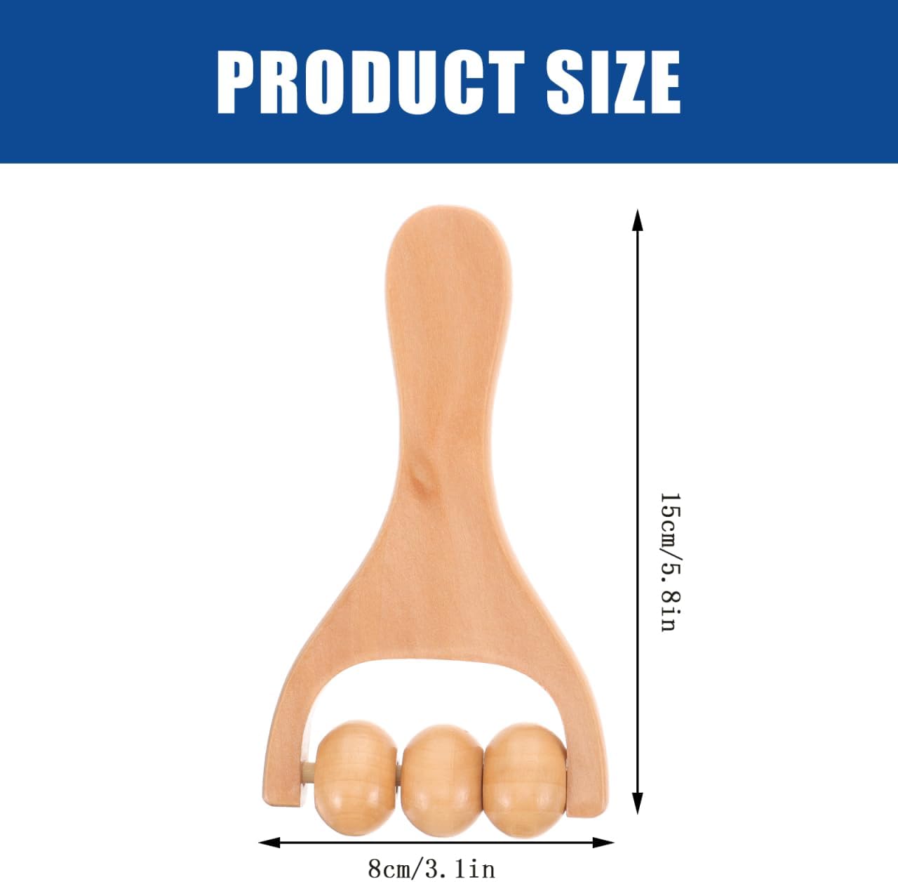 2Pcs Wooden Massage Roller, Hand Muscle Roller Stick, Bead Massage Tool for Legs, Manual Wood Therapy Tools for Arms Feet Shoulder Acupoint Tissue Relief - Image 2