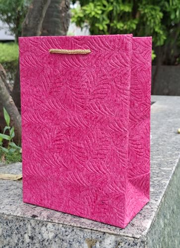Image of Flora Paperbags | Paper Bags for Gifting - | Gift Bags with Handles for Return Gifts, Wedding, Birthday, Baby Shower, Diwali & Corporate Gifting | Medium Size 7X10X4 Inches small | Paper Gift Bags
