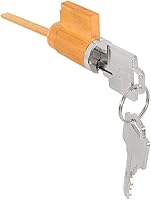 Prime-Line E 2107 Sliding Patio Door Cylinder Lock for Kwikset Weiser Weslock - Brass Chrome, 2 Keys, Tool-Free Install