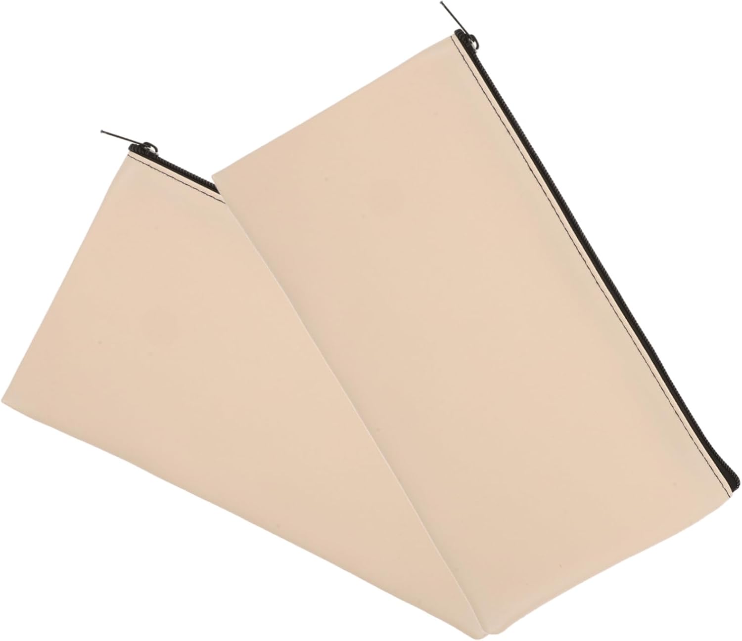 2Pcs PU Leather Cash Bags with Zipper Large Capacity Money Holder for Organizing Bills Travel-Friendly Bill Storage Pouches Sturdy and Stylish Bank Pouches