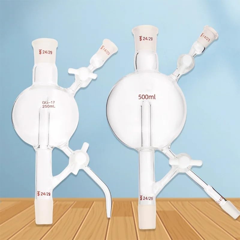 Solvent Distillation Head | Three-Way PTFE Piston | Laboratory Glassware for Solvent Processing(500ml 24X24X14X14)