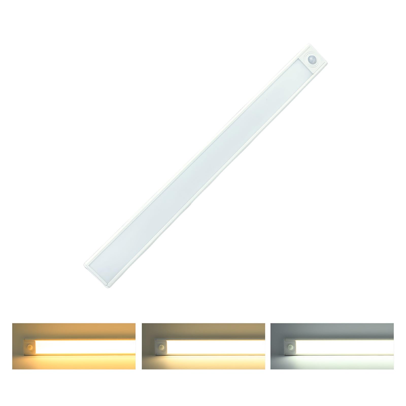 Tira De Luz LED con Sensor De Movimiento Ultrafino: Luz Recargable For Armario con 3 Temperaturas De Color (3000 K/4000 K/6000 K), Encendido Y Apagado Automático(80cm)