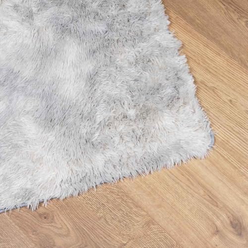 Tapis shaggy à poils longs premium Navara en polyester robuste gris - 5